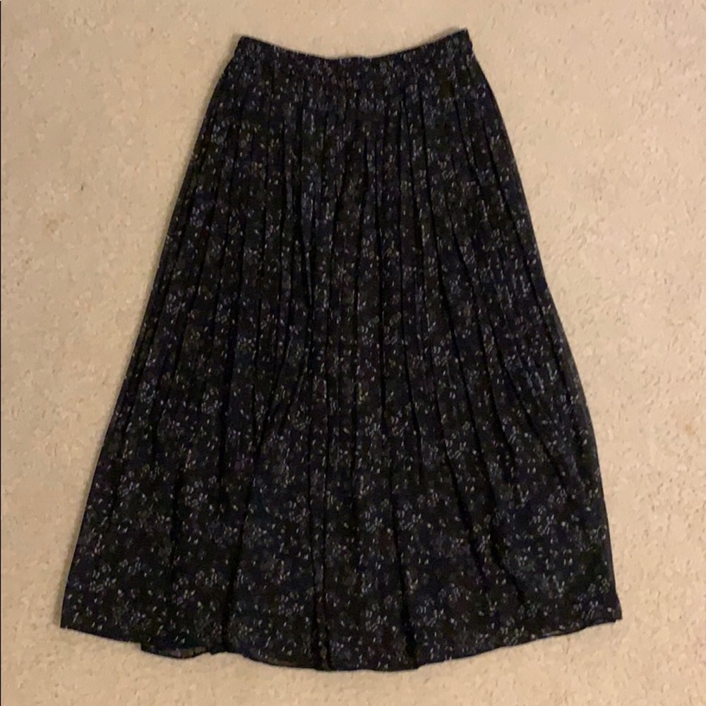 Black floral maxi skirt